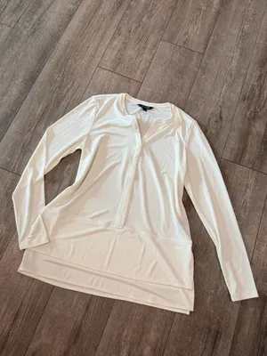 Lauren Ralph Lauren White Long-Sleeve Henley Top thumbnail 3