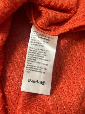 Maeve Anthropologie Addie Ruffled Hacci Pullover Sweater Orange Medium thumbnail 5
