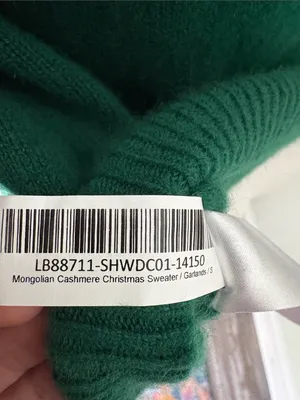 Quince Festive Green Sweater with Ornaments Small thumbnail 7