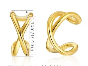 Boutique 18K Gold plated dainty set ear cuff thumbnail 6