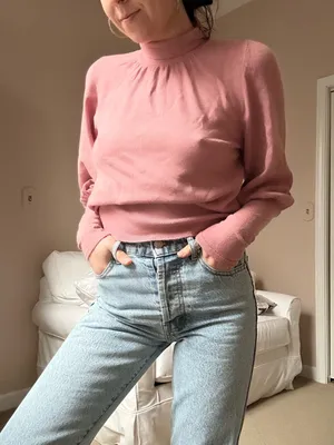 Express Pink Turtleneck Sweater thumbnail 1