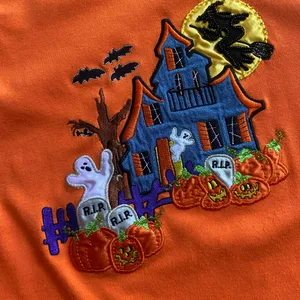 Vintage y2k Fashion Classics Halloween Embroidered Graphic Long Sleeve Tee 🔥 thumbnail 3