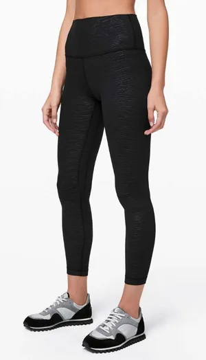Lululemon Align Pant II Leggings 25" Stride Emboss Black 4 thumbnail 1