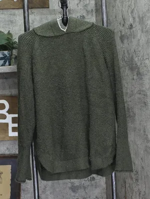 Lety & Me Womens Plus Size Sherpa Pullover Sweater Hooded Green 2X thumbnail 1
