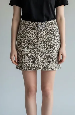 7 for all mankind cheetah print denim skirt 12 thumbnail 1