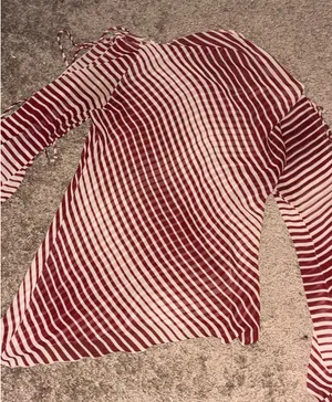 Candy cane striped see through top Red thumbnail 1