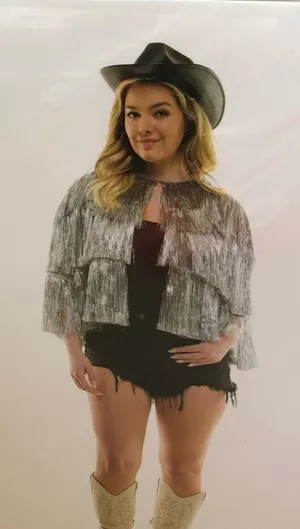 New Silver Tinsel Fringe Jacket women plus size Costume Cowgirl Festival Concert thumbnail 1