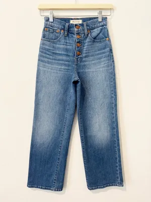 Madewell‎ Slim Wide Leg Jeans 23 Olympia High Rise Button Fly Quiet Luxury 90s thumbnail 3