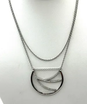 Lauren Conrad silver tone rhinestone pendant necklace thumbnail 1
