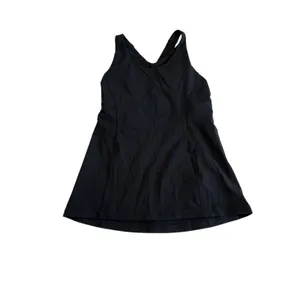 Lululemon Stash N Run Tank Top Built In Bra Size 4 Black Criss Cross Pockets thumbnail 15