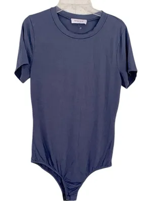 Gilli Meirah‎ crew knit Blue Short Sleeve Bodysuit size M thumbnail 1