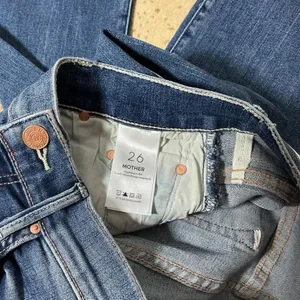 Mother The Insider Crop Step Chew Jeans Dancing On Coals Blue 1417-104‎ Size 26 thumbnail 4