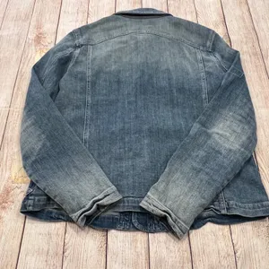 Sundance Women‎ Blue Denim Chore Jacket Mismatched Buttons Distressed Medium M thumbnail 10