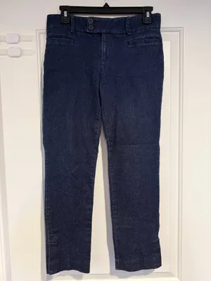 ANTHROPOLOGIE The Essential Slim Denim Split Hem Trousers Women's Size US 4 thumbnail 7