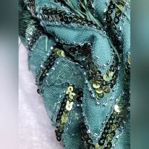 BABEYOND NWT 1920s Green Sequin Fringe Flapper Gatsby Party Dress Size M thumbnail 12