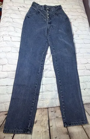 Vintage Roper Womens Jeans High Rise Bareback Button Fly‎ Western Sz 11/12 80's thumbnail 1
