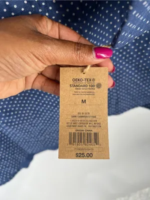 Levi’s NWT Blue Polka Dot Cotton Pajama Sleep Shirt Medium thumbnail 9