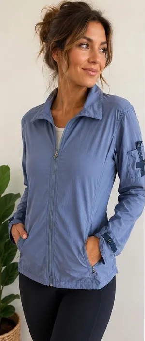 Mountain Hardwear Women’s 10 Lightweight Zip Up Jacket Blue Outdoor Sun Fishing thumbnail 1