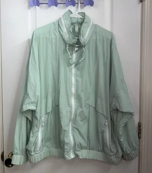 Fabletics mint green lightweight full zip pocket hooded windbreaker jacket XXL‎ thumbnail 1