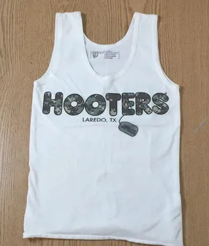 B16 Hooters Girl Military Camo Uniform Tank from Laredo Texas Stretchy Size Xs thumbnail 1