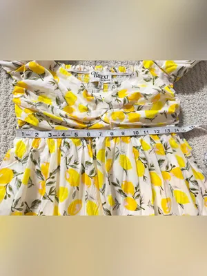 TRIXXI Los Angeles Lemon Print Puff Sleeve Mini Dress Size M NWT thumbnail 10