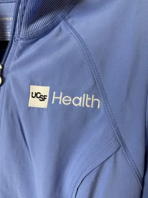 Infinity UCSF Health Logo Scrubs Zip Up Jacket Light Blue Size Small New NWT thumbnail 2