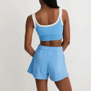 Madewell Terry Ribbed Bralette Crop Top Blue Athleisure Active Casual XS NWT thumbnail 3