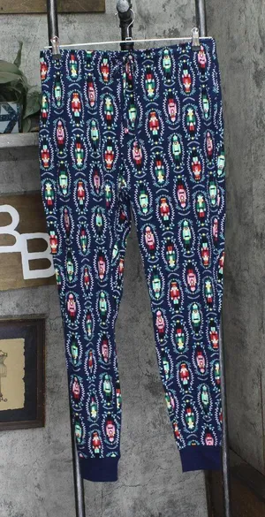 NEW Holiday Lane Womens Nutcracker Christmas Cotton Pajama Pants Navy Blue M thumbnail 1