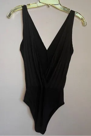 Zara Black Bodysuit Size S, Mesh Back EUC thumbnail 2