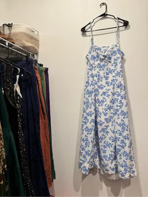 Altar’d State Bayley Blue Floral Midi Dress Size L NWOT thumbnail 3