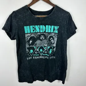 Hendrix Graphic Tee Black Grunge Rock Band Shirt Karl Ferris Collection‎ Indie thumbnail 1