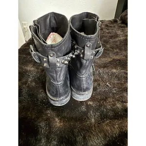 Sam Edelman Adele womens black leather Biker Moto boots studded Spiked 8 Biker thumbnail 3