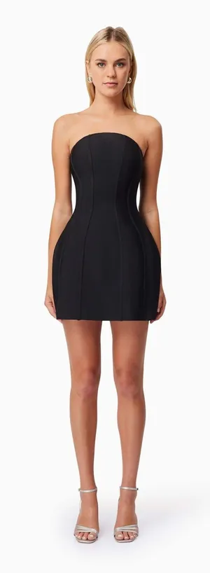 ELLIATT Rose Strapless Mini Dress In Black, Size Small, $210 thumbnail 1