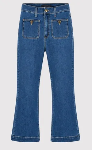 VERONICA BEARD Womens Jeans Blue Denim Carson Ankle Flare High Rise Size 30 thumbnail 1