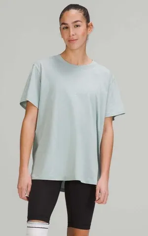 Lululemon All Yours Cotton Tee Silver Blue Size Large Pima Cotton thumbnail 1