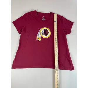 Fanatics Washington Redskins V‑Neck Graphic Tee Maroon Womens Size XXL Vintage thumbnail 4