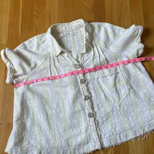 We The Free Linen Blend Gauze Button Shirt Large thumbnail 8