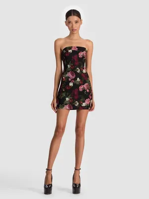 Alice + Olivia Kelly Mini Dress in Be Still Floral 4 thumbnail 8