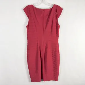 Adrianna Papell Size 6 Dress Red Sheath Cap Sleeve‎ Mini Ruffle Cocktail 1096 thumbnail 2