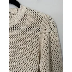 Everlane Mesh Soft Cotton Crew Sweater in Praline Cream Women's sz XS Minimalist thumbnail 9
