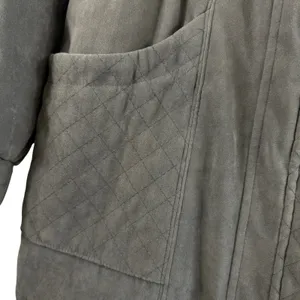 Croft‎ & Barrow Brown Full Zip Soft Faux Suede Mock Neck Jacket Pockets Size L thumbnail 3