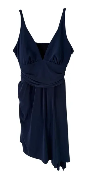 MagicSuit Dress Swim‎ Cover Up Ruched V Neck Black Lined Size 10 thumbnail 1