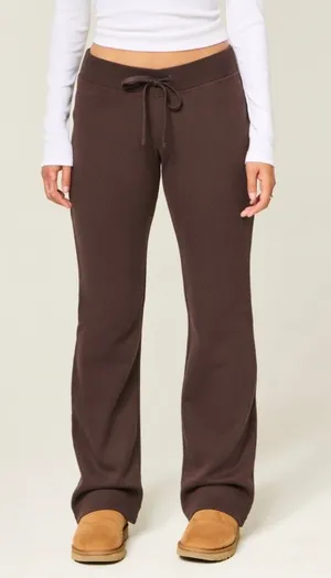 brown bootcut sweatpants thumbnail 1