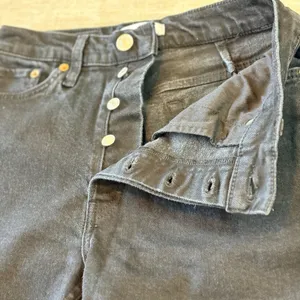 RE/DONE High Rise Ankle Crop Distressed Jeans‎ Black Wash Denim Size 29 thumbnail 4