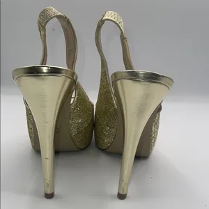 A.N.A Gold Stiletto Slingback Heels thumbnail 4