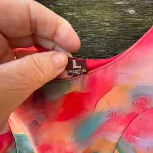 Boutique size L chiffon bright water colors fit n flare dress. thumbnail 7