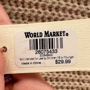 World Market Women Beige Turtleneck Side Tie Knit Poncho Sweater NWT thumbnail 4