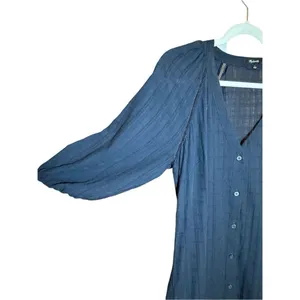 Madewell Tie-Waist Tiered Midi Dress in‎ Windowpane Sz 6 thumbnail 8