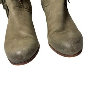 Sam Edelman Louie Olive Leather Fringe Western Ankle Boots Women's 10 thumbnail 4
