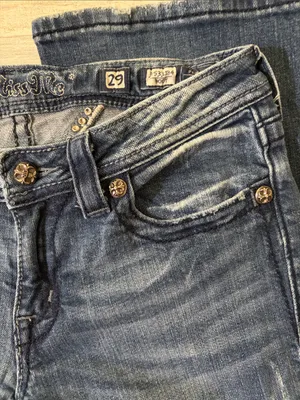 Miss Me Blue Denim Bootcut Jeans with Embellished Wing Pockets Size 29 thumbnail 8